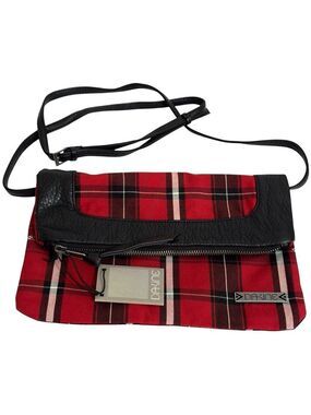 NWT Dakine Jacinta Crossbody Shoulder Fold Over Convertible Bag Red Plaid